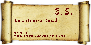 Barbulovics Sebő névjegykártya